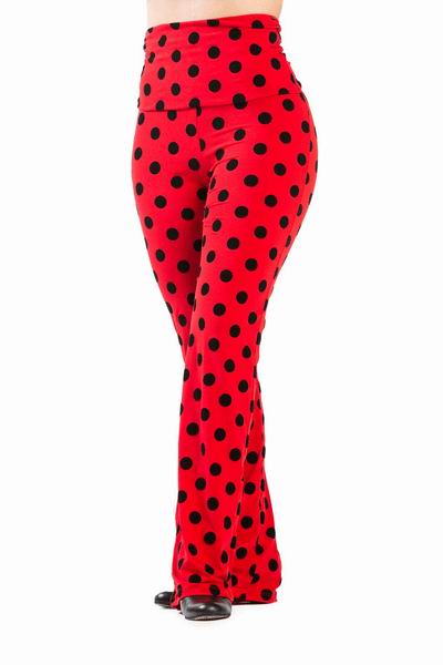 Red and black polka dot leggings discount